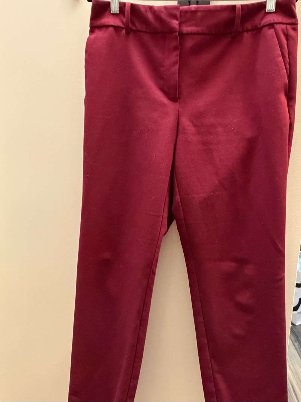 Ann Taylor Factory Burgundy Stretch Pull-On Pants